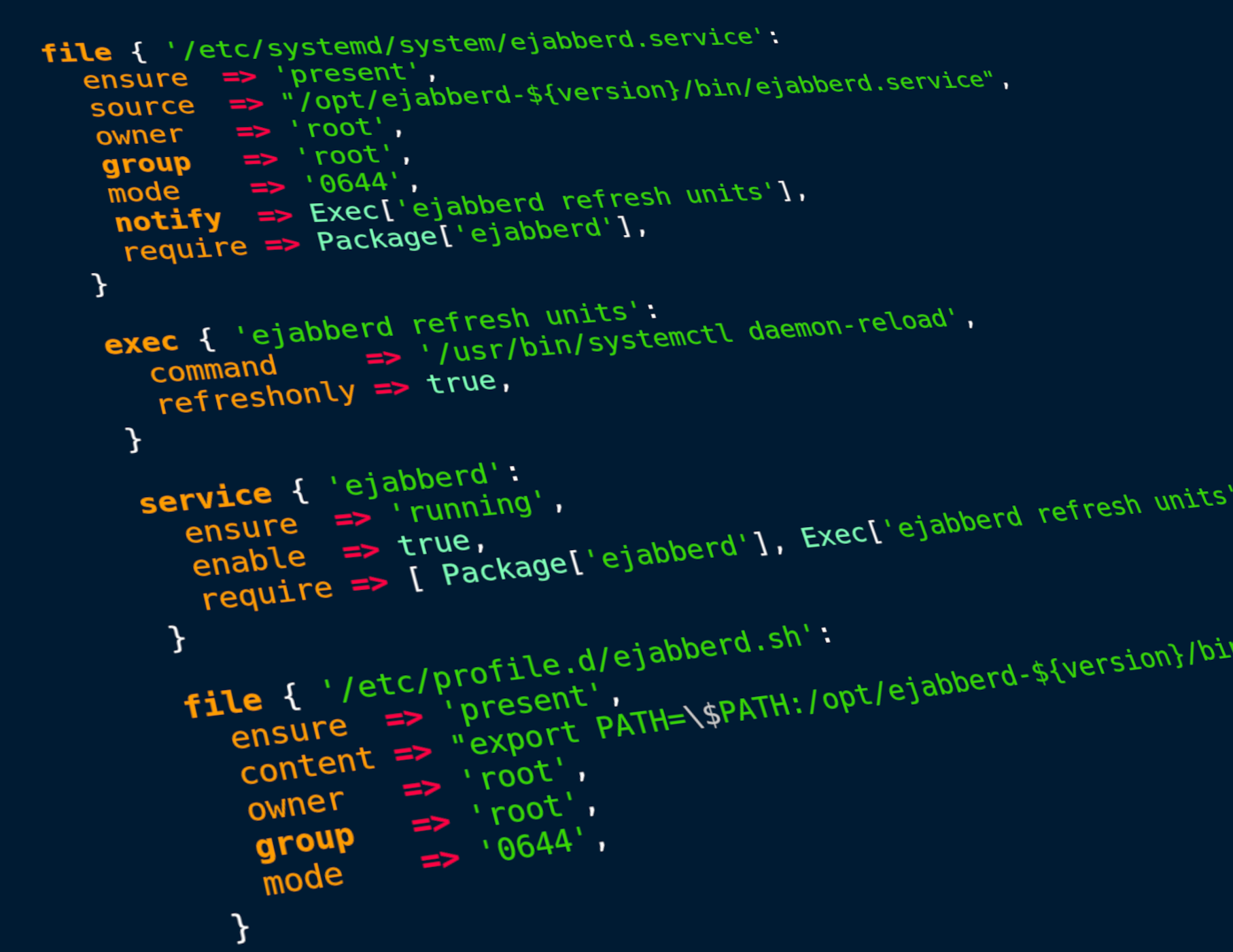 Puppet code in terminal