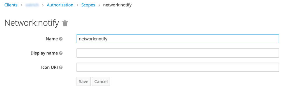 Keycloak authorization services scope in the Keycloak Admin Console